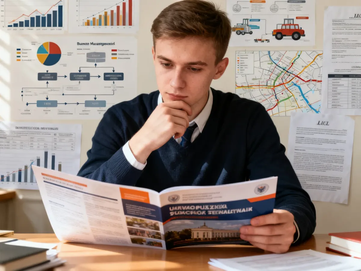 Absolwent technikum ekonomicznego rozważa różne kierunki studiów i ścieżki kariery